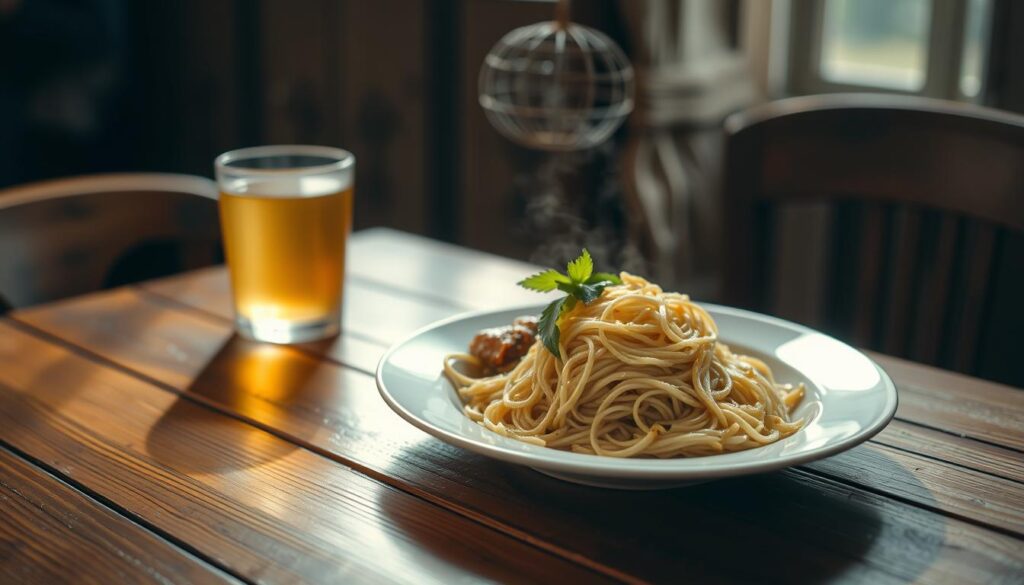 Mie Tarempa dengan Minuman Pendamping Mie Tarempa dengan Minuman Pendamping